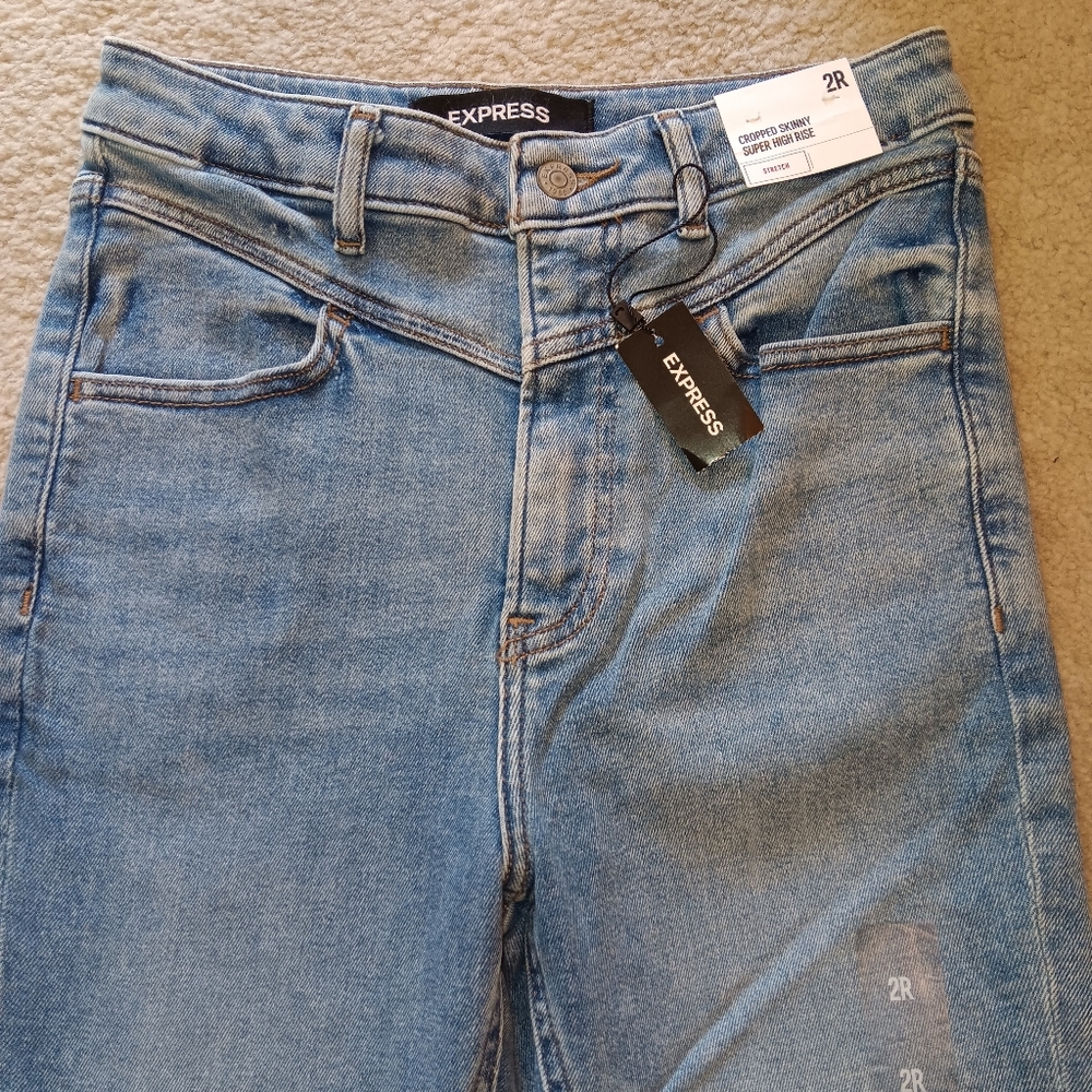 Express Cropped Skinny Super High Rise Stretch Jeans 2R NEW